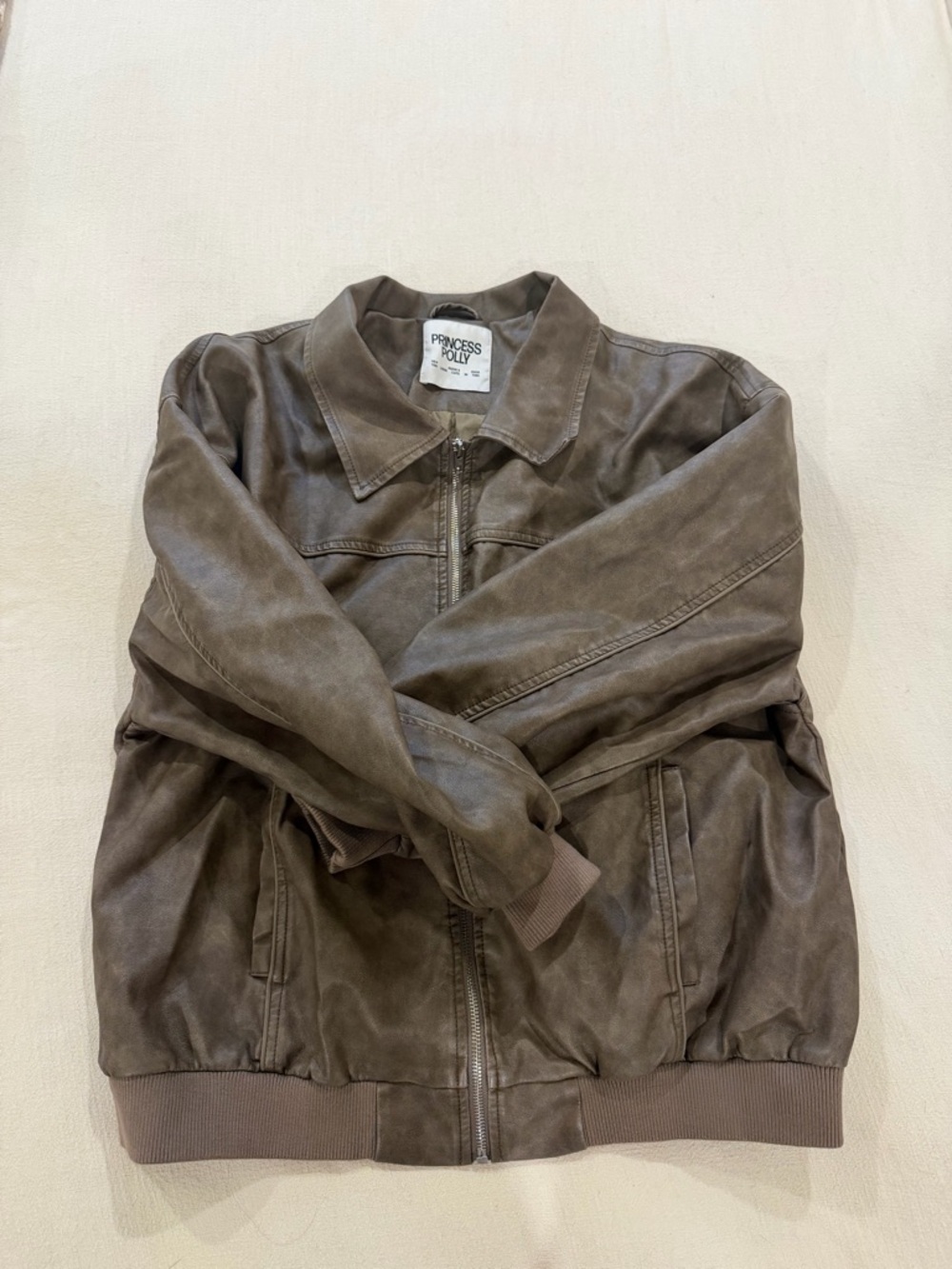 Princess Polly Brown Faux Leather Jacket